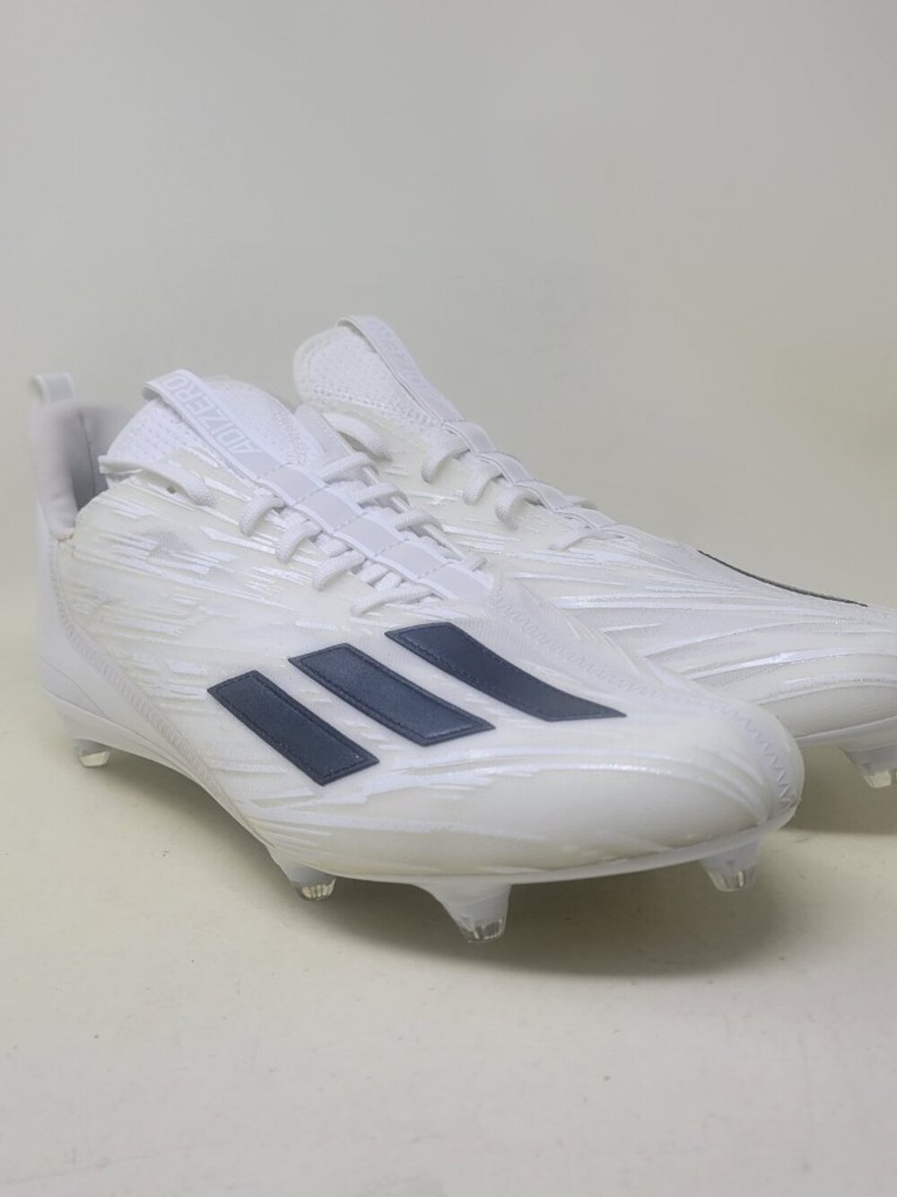 Men's Sz 13 Adidas Adizero Molded Football Cleats Detachable Studs White HR1615